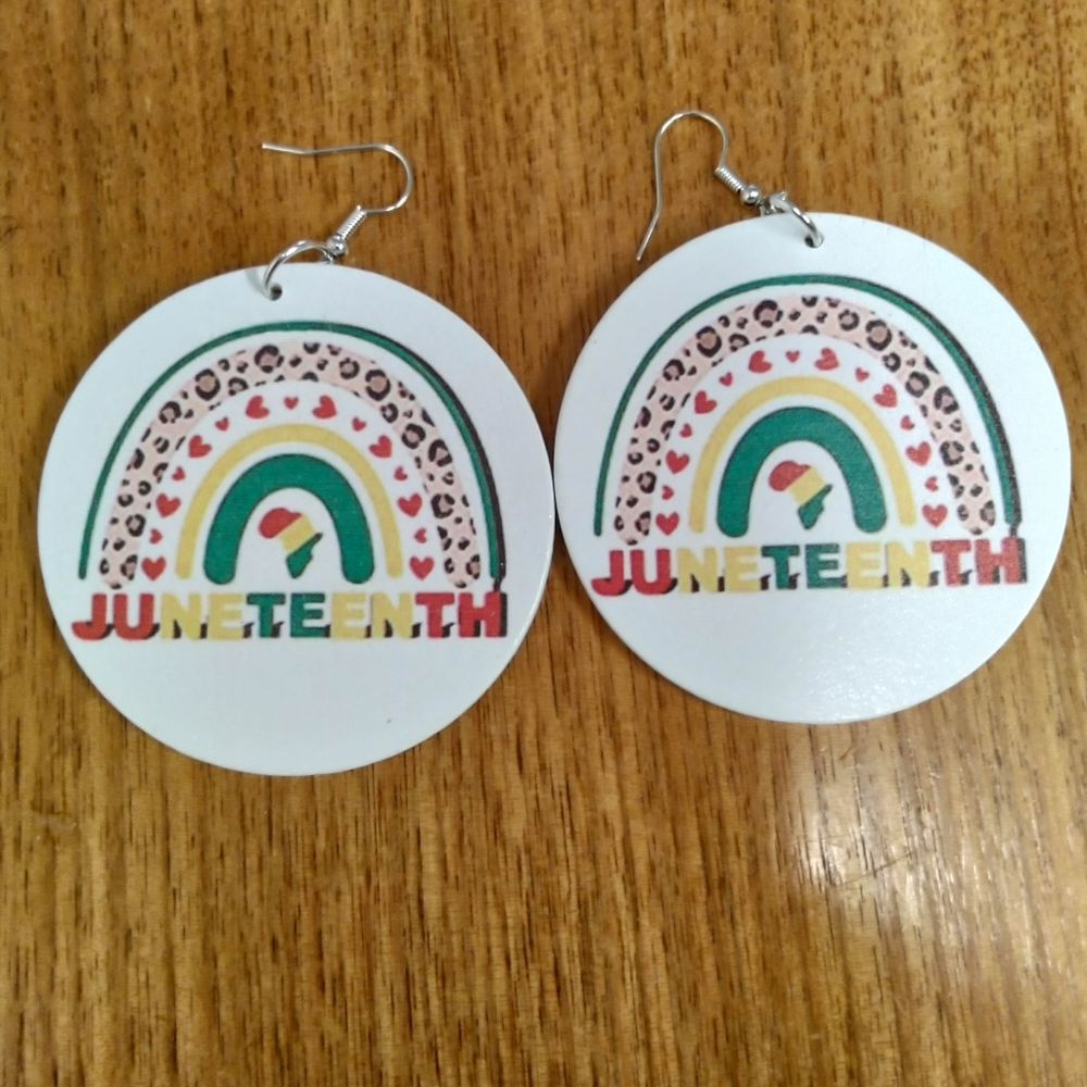 Juneteenth Wood Dangle Earrings